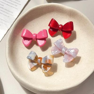 Haarschmuck Koreanischer Stil Acetat Haarspange Rutschfest Niedliche Schleife Pony Clip Leichter Luxus Fliege Entenschnabelclip Damen