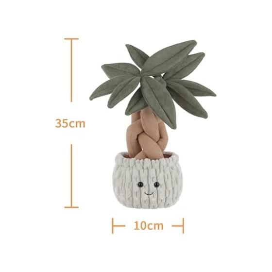 Apricot Lamb Money Tree Potted Plush Toy, Soft & Cute Fluffy Money Tree Potted Stuffed Animal, 28cm