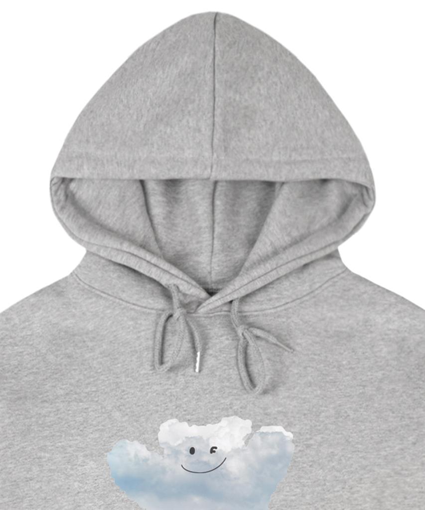 [Unisex] Big Cloud Bear Smile Hoodie_Gray
