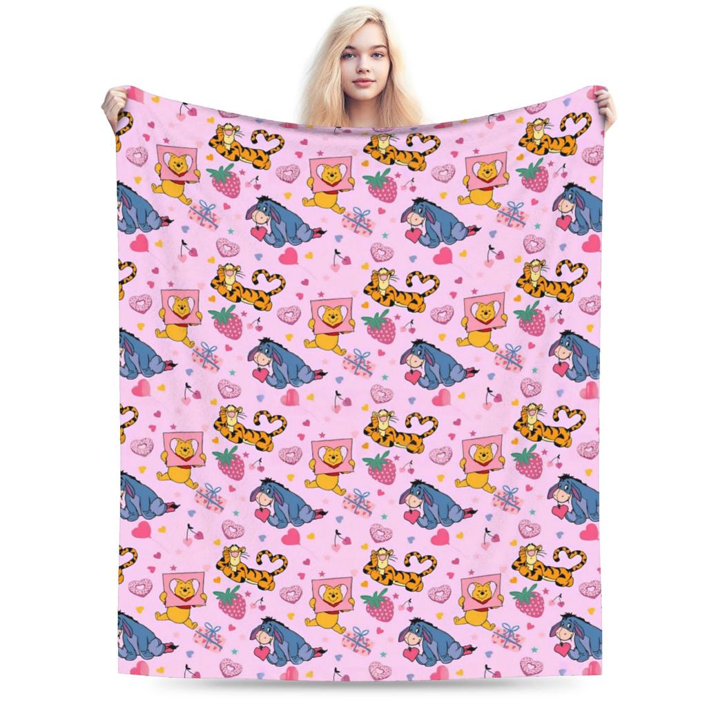 Cute Kawaii Blankets Winnie The Pooh Fuzzy Throw Blanket Bedding Couch Personalised Soft Warm Bedspreads