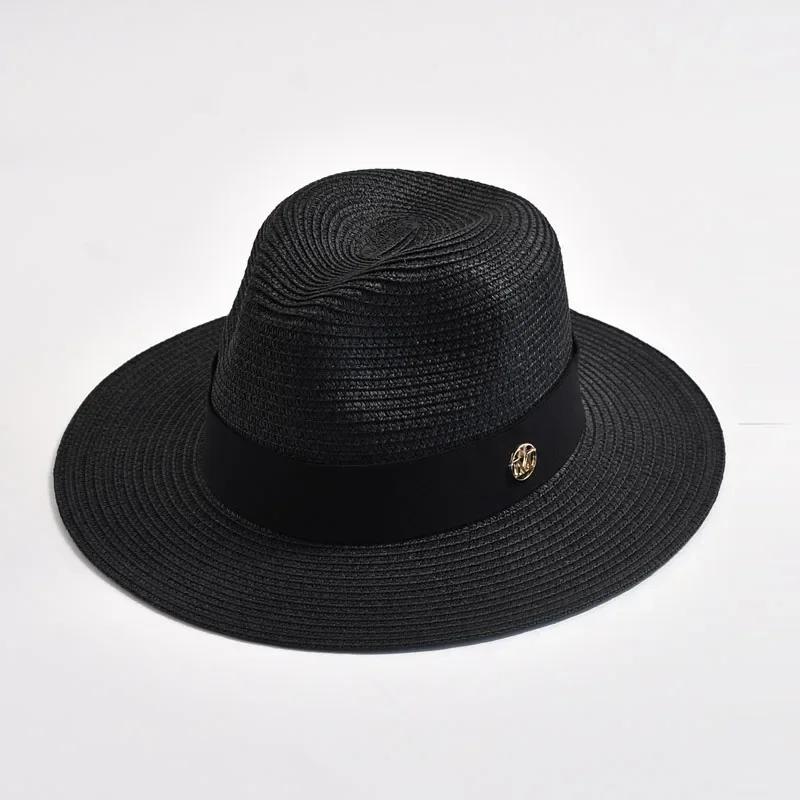 Summer Wide Brim Uv Protection Straw Hat Foldable Beach Sun Hat For Women Men Elegant Ribbon Design Fashion Travel Luxury