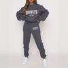 Damen Rundhals Bedrucktes Sweatshirt Set Lässiges Langarm Oberteil Hose Zweiteiliges Outfit Streetwear Stil