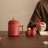 Sui's Ceramic Imperial Red Tea Cup & Pet Gift Set