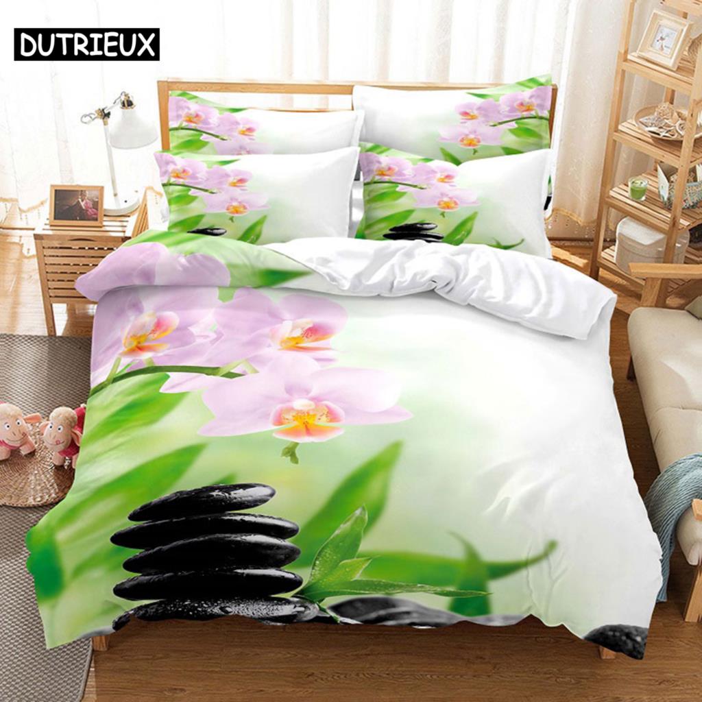 

Flower Double Duvet Cover Bedding Set Quilt Case Linens King Queen Full Size 3D Print Pillowcase Single Twin Bed 220x240 200x200 EU single(135x200cm)&Duvet Cover