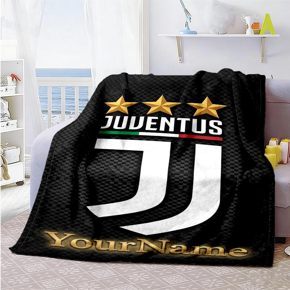 Juventus Customize Text Blanket Throw Customizable Blanket Warmthful Decor Suitable for Sofa Livingroom Picnics Couch for All Occasions
