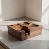 Coffee Workstation Base Solid Wood Espresso Tamper Station Unified Pressing for Baristas,