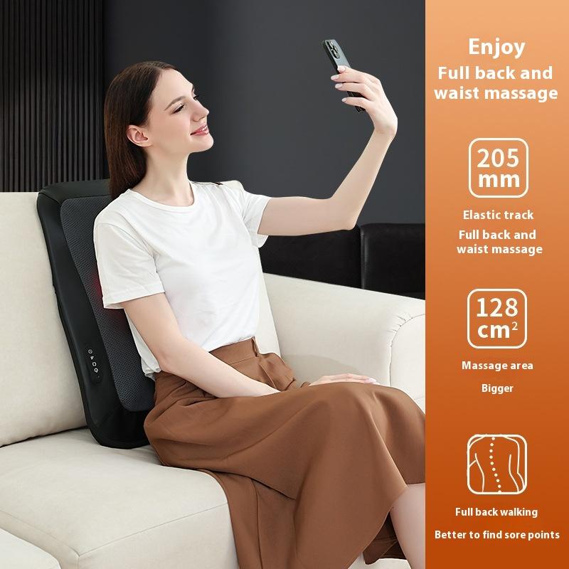 Multifunctional Rechargeable Massage Pillow, Waist Back Massager, Lumbar Spine Physiotherapy Instrument, Ultra-thin and Enlarged Hot Compress