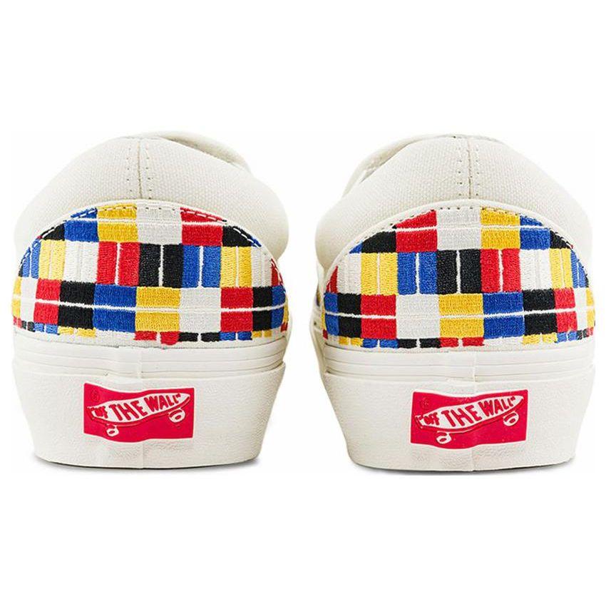 Vans Classic Slip-On Vlt LX Everyday Colorful Durable Breathable Low-Top Canvas Shoes Unisex sneaker White Multicolor VN0A3QXYBP