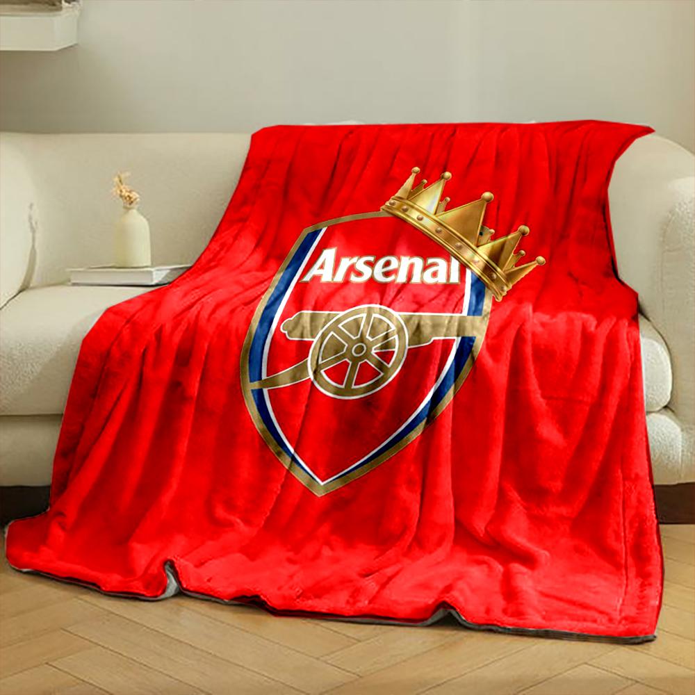 Arsenal Logo Blanket Set Red Designed Flannel Blanket for Bedroom, Living Room, Sofa, and Nap