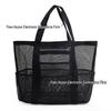 Women's Summer Mesh One-Shoulder Beach Tote Bag - Large Capacity and Breathable Toiletry Organizer.