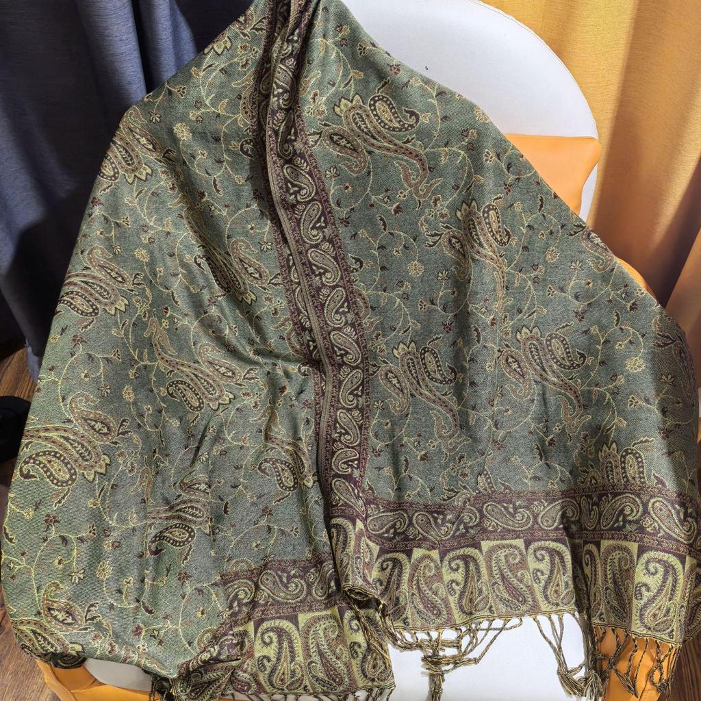 2025 Women's Soft Breathable Jacquard Tassel Scarf - Imitation Cashmere, Autumn Winter Versatile Shawl & Neck Warmer, Light Luxury Style