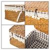 Wicker Basket with Lids Nautral Seagrass Storage Box Basket Woven Rectangular Bins Container Rattan Storage Organizer