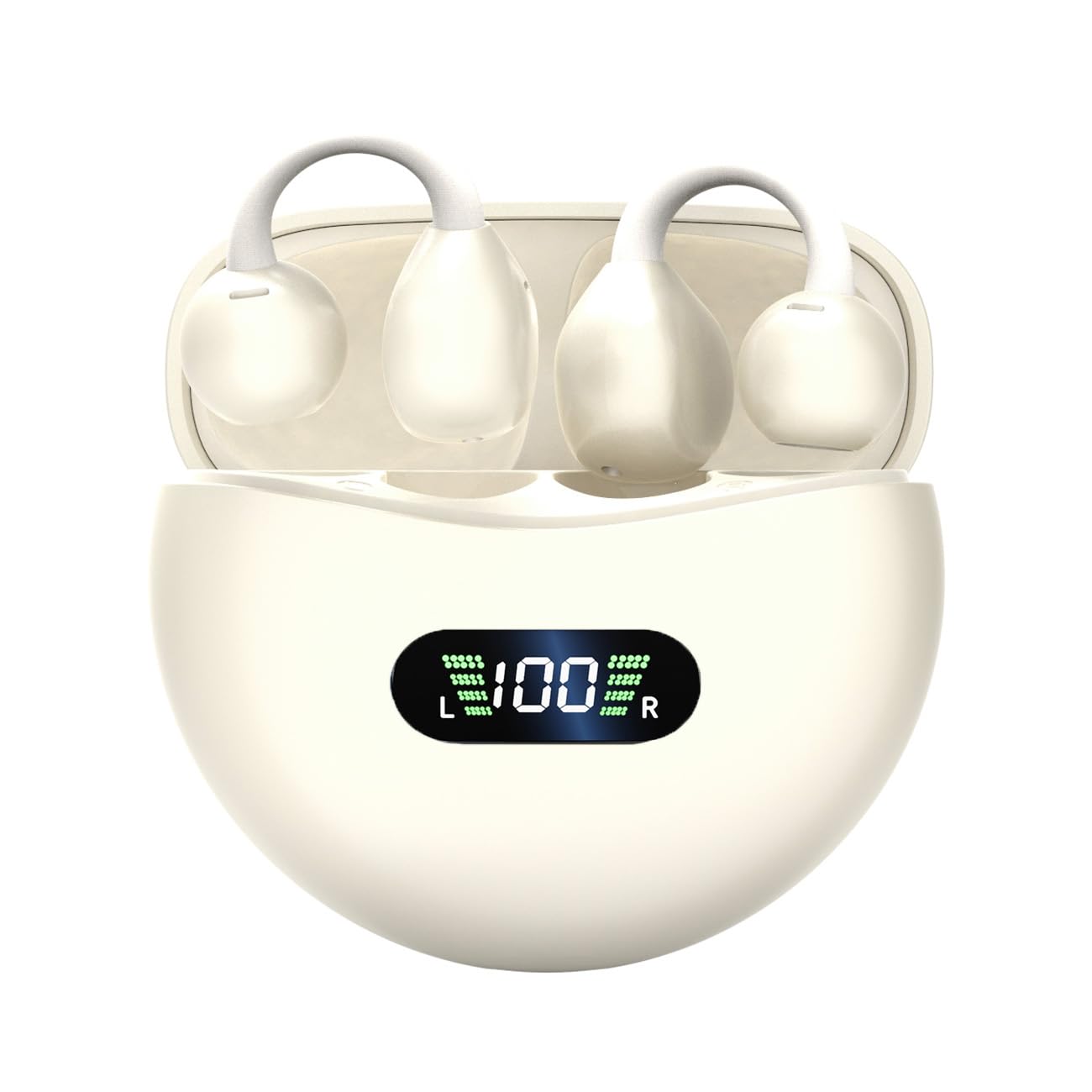 

Беспроводной Bluetooth-наушник-манжета для спорта с открытым ухом, наушники-вкладыши, стиль, наушники, клипса, ухо, крючок, бежевый