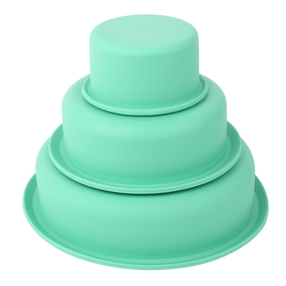 3 Layer Silicone Cake Mold Pizza Plate DIY Mould Round Tools