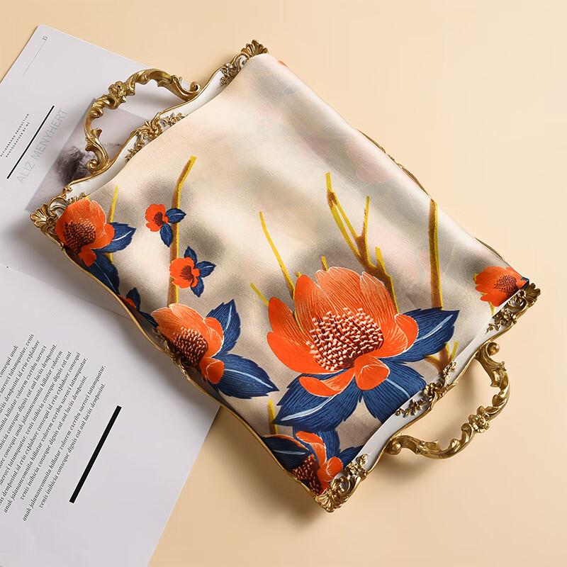 Silk Scarf, Women's Neck Warmer Shawl, Long Scarf for Outer Wear, Gift Set with Handkerchief, Birthday And Mother's Day Gift Box for Mom
