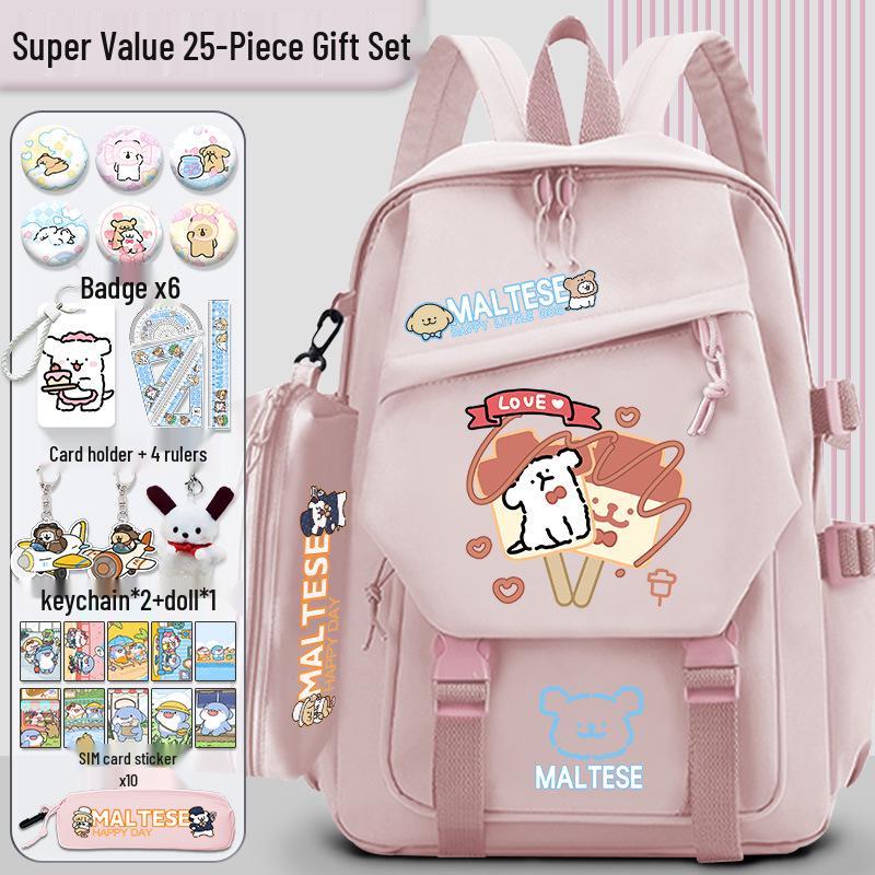 Lively Puppy Girls' Versatile School Backpack - Lightweight, Spacious & Perfect for Travel