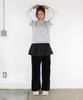 RONRON Layered Skirt Corduroy String Pants Black