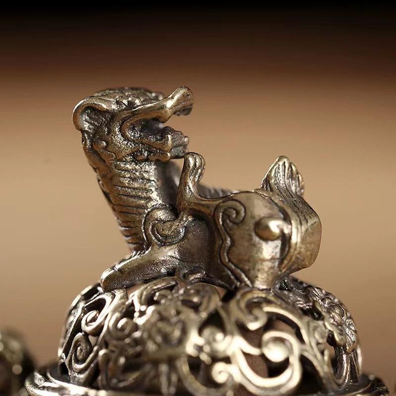 Kirin Feng Shui Incense Burner Ornament Pure Copper Statue Figurine Wealth Brass Decor Chinese Pi Ornament