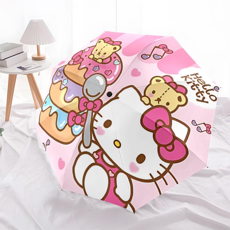 

1pc Hello Kitty Automatic Opening/Closing Umbrella with Foldable Design, 8-Bone Iron Frame Outdoor Umbrella, Perfect Gift for Fans, Travelers, Everyda