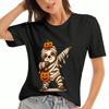 Halloween Boo Crew Unisex Baumwoll-T-Shirt, Premium-Baumwolle mit Grafikdruck, Langlebig, Lässig & Modisch, Süße Cartoon-Monster, Mumie, Kürbis, Sensenmann