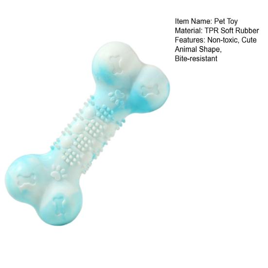 Dogs Rubber Chew Toy Cute Animal Shape Puppy Teething Toy Squeaky Dog Chew Ball with Textured