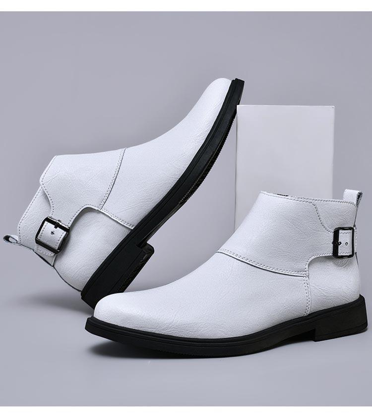 Herren-Martinstiefel aus echtem Leder – große Größen 45–48, seitlicher Reißverschluss, Chelsea- und kurze weiße Varianten für Herbst und Winter