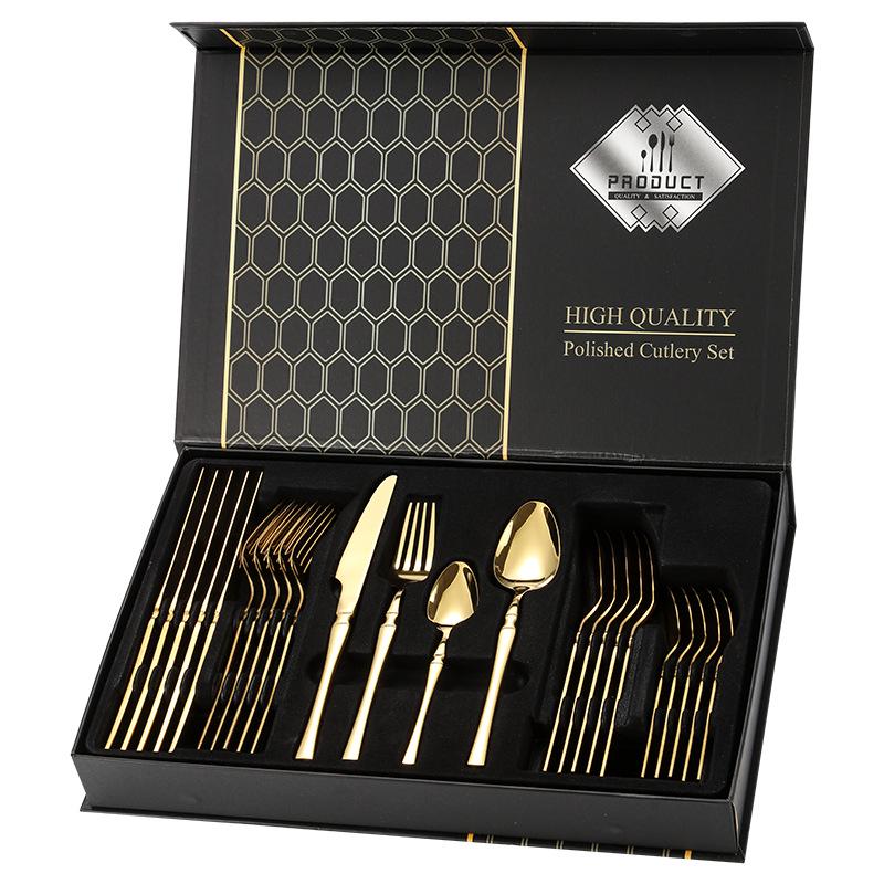 Slim Waist Stainless Steel Cutlery Set: Knife, Fork, Spoon for Western Cuisine