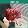 Solid Color Lattice Pu Leather Small Shoulder Bag With Chain Strap For Daily Use