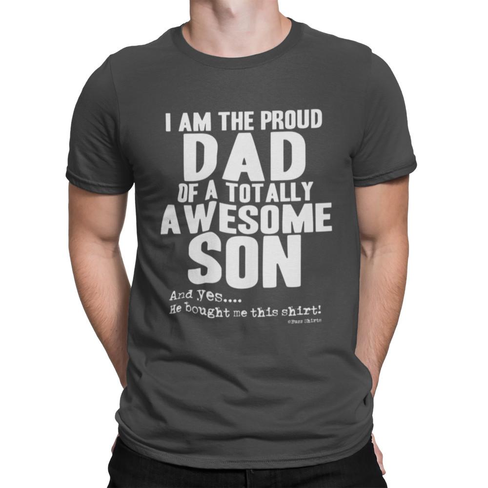 

Mens DAD T-Shirt Proud DAD of an Awesome SON Christmas Birthday Gift Daddy XL