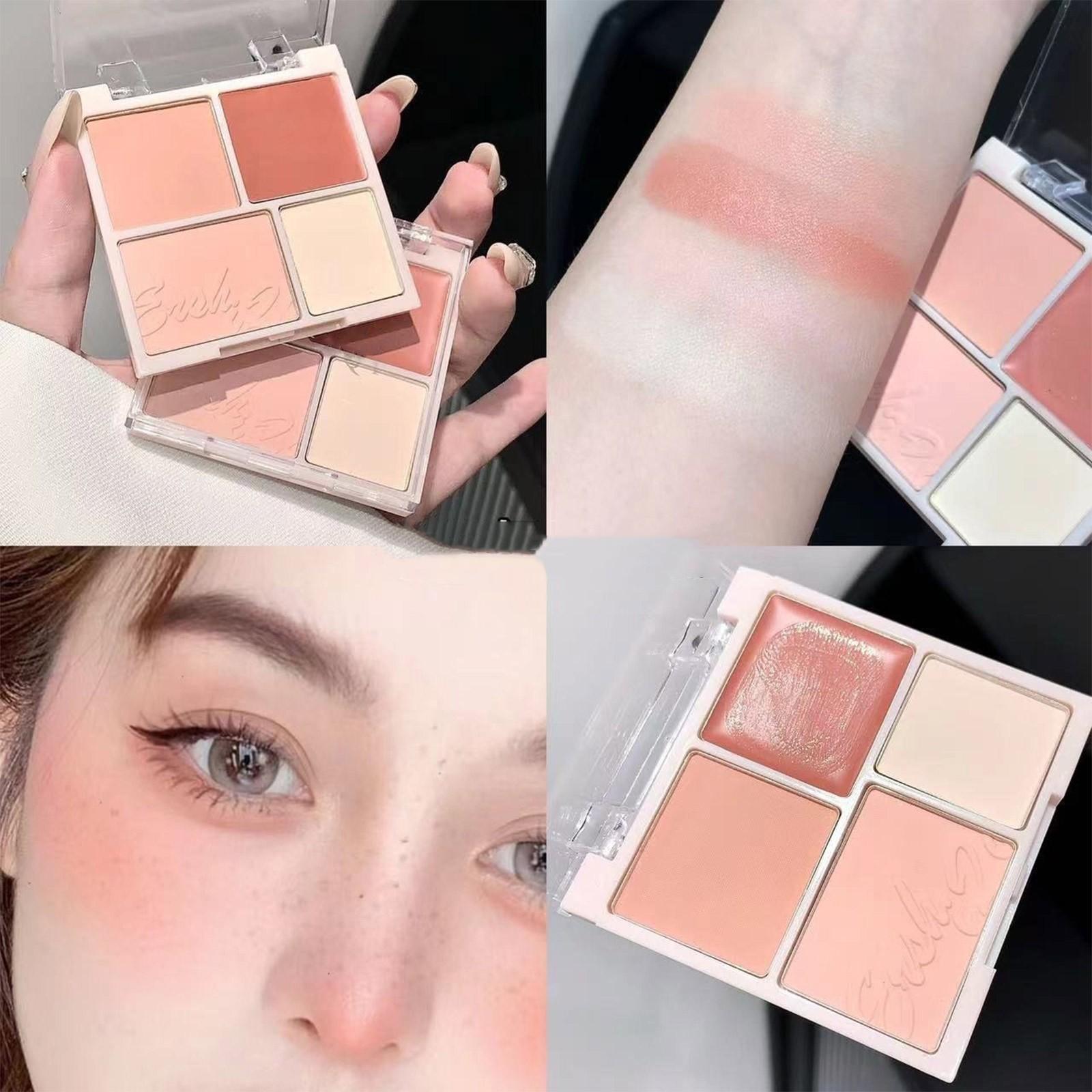 

Портативный 4-цветный хайлайтер для теней для век, пудра для макияжа One Size