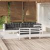 Day and Night - Day and Night Garden Furniture 7 Pieces and White Cushions Solid Pine Wood