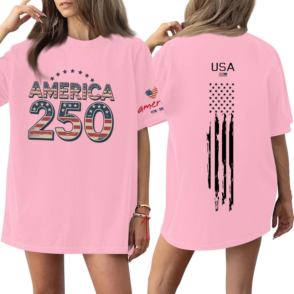 Women's Casual Fashion Round Neck Casual Print Short Sleeve T-Shirt Top