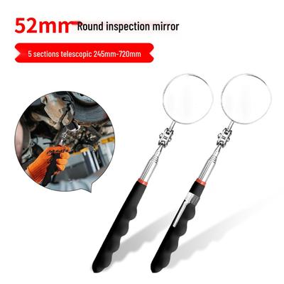 Portable Retractable Metal Inspection Mirror with Pen Clip - Ideal for Car Chassis and Auto Repair Tools