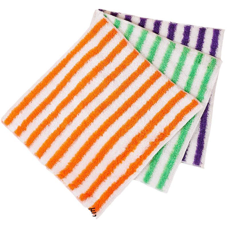 Thickened Bamboo Fiber Dishcloth - Oil-Removing, Non-Stick, Colored Stripe