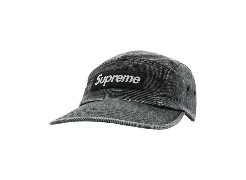 Supreme Coated Denim Camp Cap Black One-Size