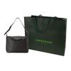 Longchamp Le Pliage Xtra 32 Snap Zipper Leather Crescent Bag Women Handbags Black 10189987001