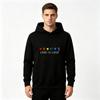 Men's LOVE IS LOVE Rainbow Hearts DTF Printed Fall Winter Warm Casual Hooded Sweatshirt, Soft Loose Pullover Hoodie For Daily Street Wear