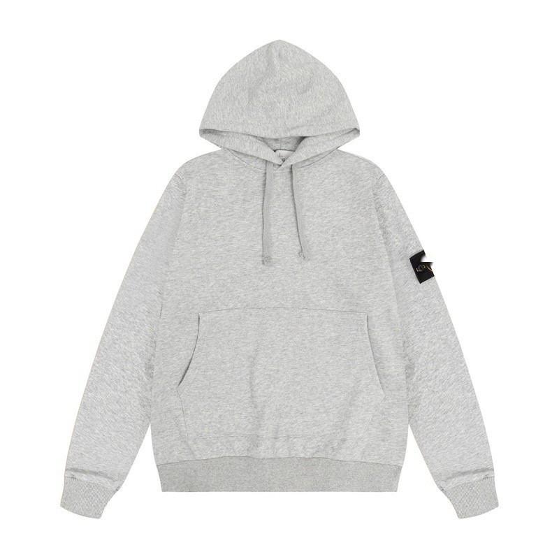 Stone Island Compass Patch Basic Hoodless Sweatshirt Loose Fit Men Women Casual Daily Wear