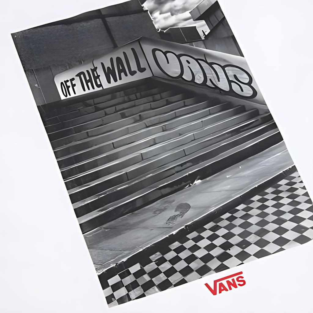 Vans T-shirt męski z krótkim rękawem i okrągłym dekoltem z nadrukiem zdjęcia schodów Biały VN0A5F3GWHT