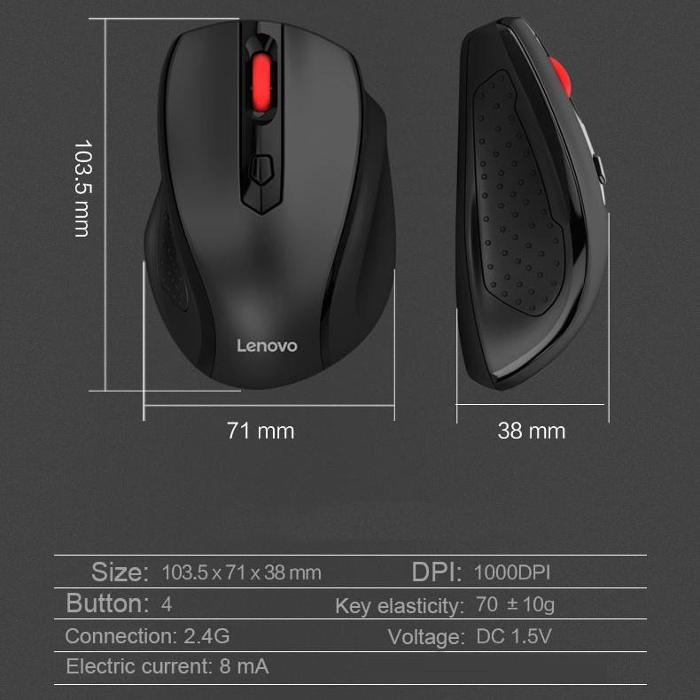 Lenovo M21 Mouse USB sem fio óptico portátil para computador laptop mouse sem fio novo para computador
