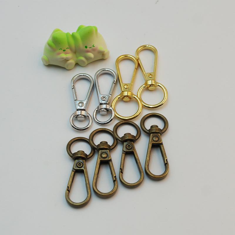 Round Tail Spring Metal Hook Keychain Jewelry Pendant Bag Accessory.