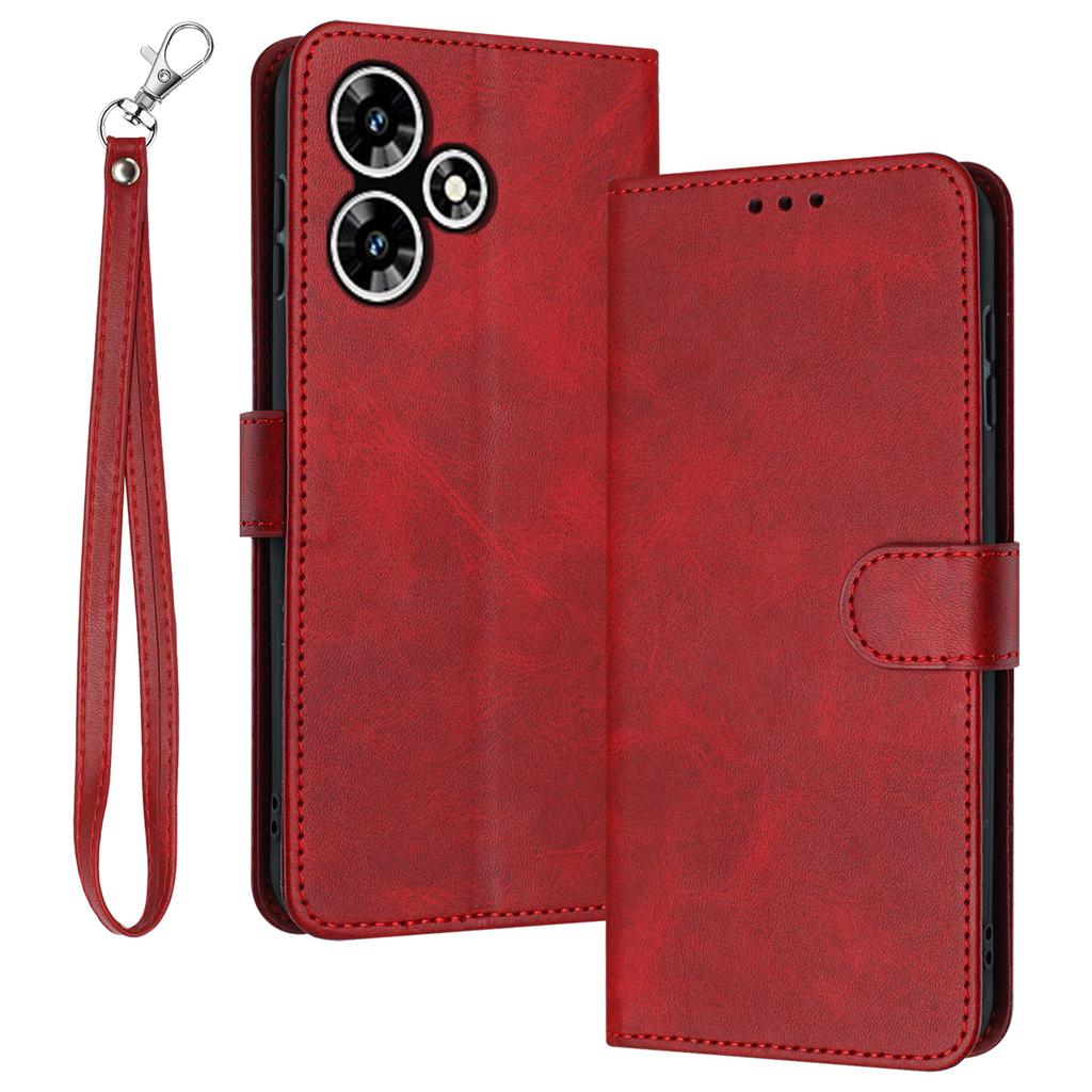 Étui Portefeuille en Cuir Magnétique avec Dragonne pour Infinix Hot 30