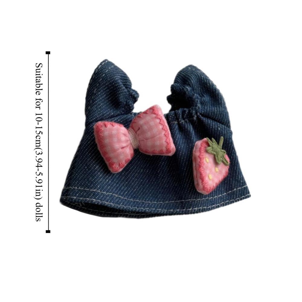 Fashion Cute Doll Jeans Dress Cherry Kawaii Mini Doll Skirt Doll Dress Up Clothes  Kids Gifts