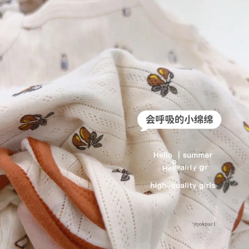 2Pcs New Baby Girl Clothes Set Children Summer Kids Set Cute Cartoon Vest Shorts Tops Suit 2025