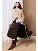 Fulan 2025 Winter Knit Slit Midi Skirt D404QZ101Q00D