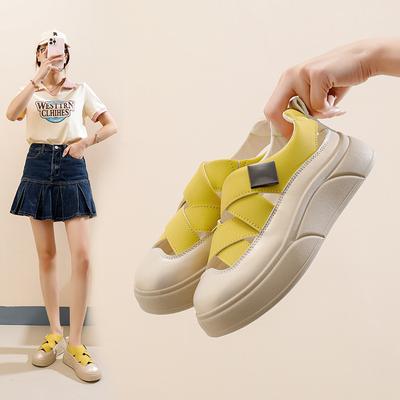 Summer New Korean Ins Breathable White Shoes for Women Hollowed Leisure Board Shoes Platform Platform Shoes for Women