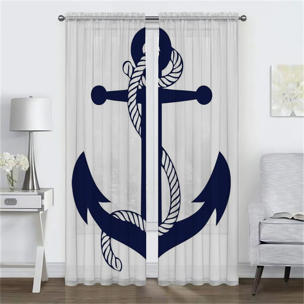 Curtains for Living Room Curtain Anchor Blackout Curtains 2 Pieces Partition Tulle for Bedroom Shades Halloween Decoration Child