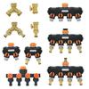 Brass 2/4-Way Garden Tap Coupling 3/4" Thread BS NPT Garden Hose Water Splitter Y Type Irrigation Valve Watering Cranes