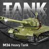 764 Teile Militär M26 Panzer Bausteine Armee WW2 Steine Waffe Soldatenfiguren Kinder Jungen Spielzeug mit hoher Qualität