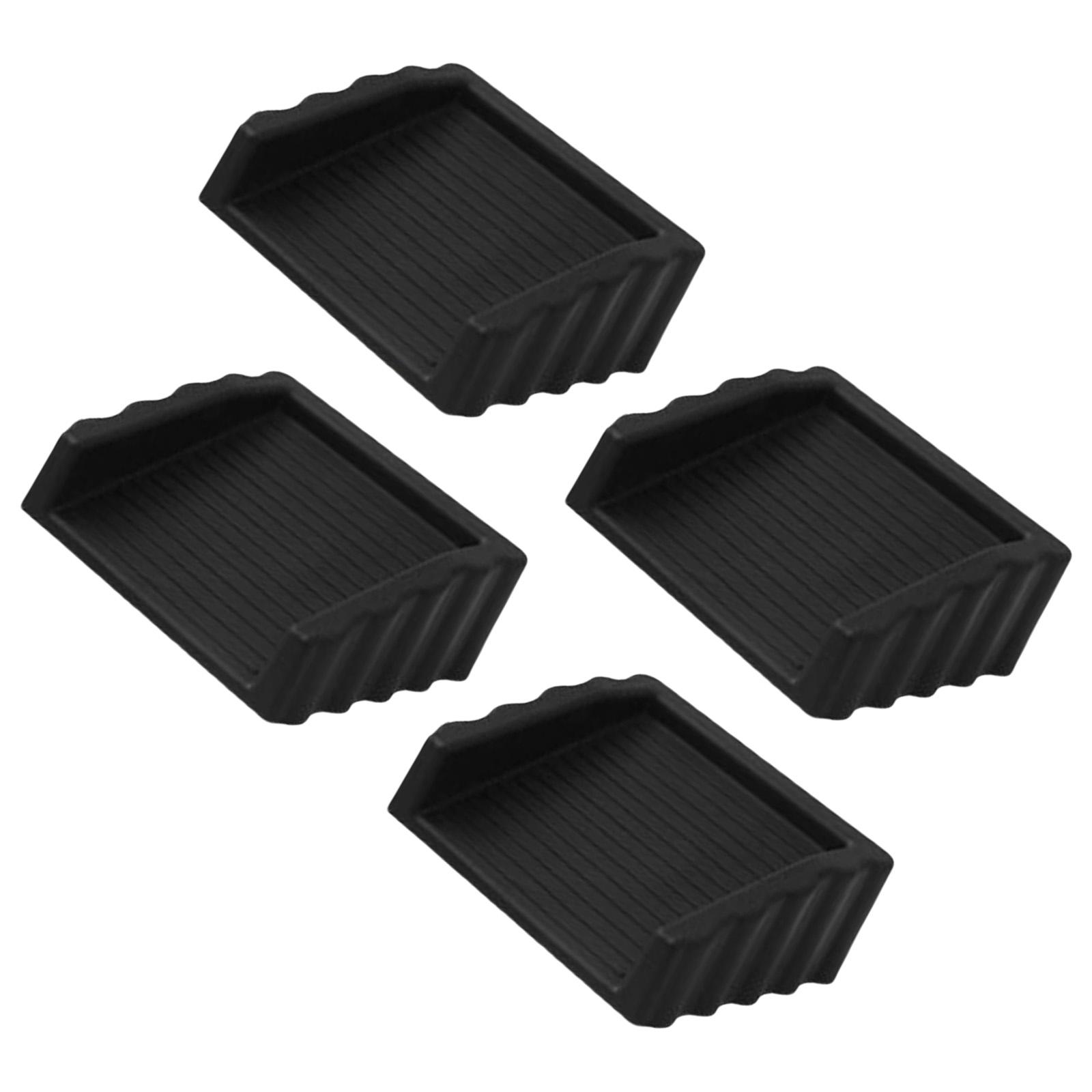 

4Pack Practical Sturdy Rubber Door Stoppers Wedges for Home and Office Use In 4 Color To Prevent Door Movement чорний